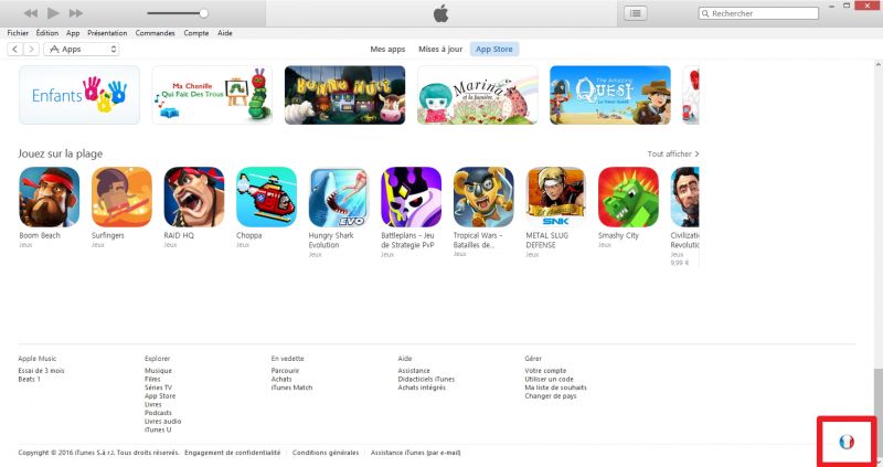 Créer compte app store canada